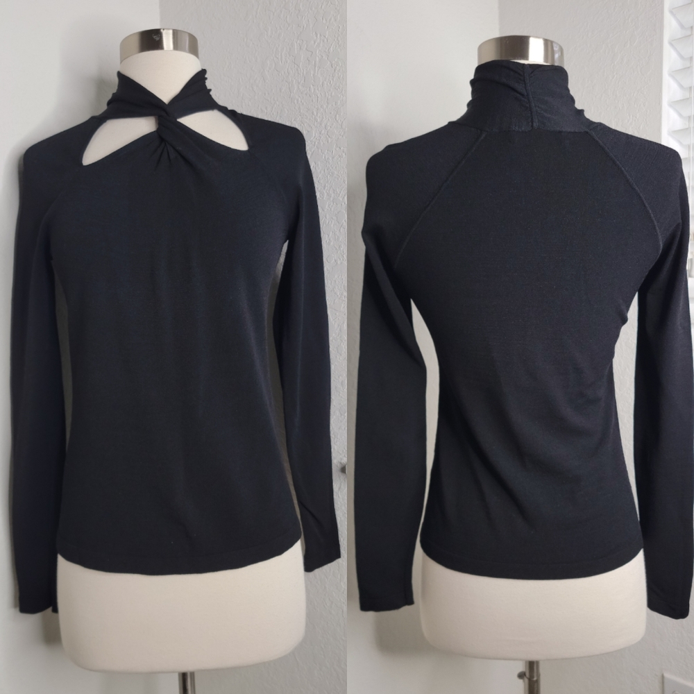 Milly Twist-Neck Pullover Sweater In Solid Jersey… - image 2